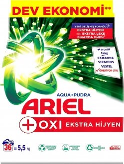 Ariel Aquapudra Oxi Ekstra Hijyen Toz Çamaşır Deterjanı 5.5 kg Deterjan kullananlar yorumlar